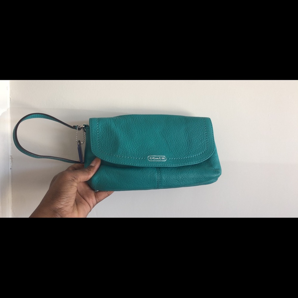 Green Coach Wristlet